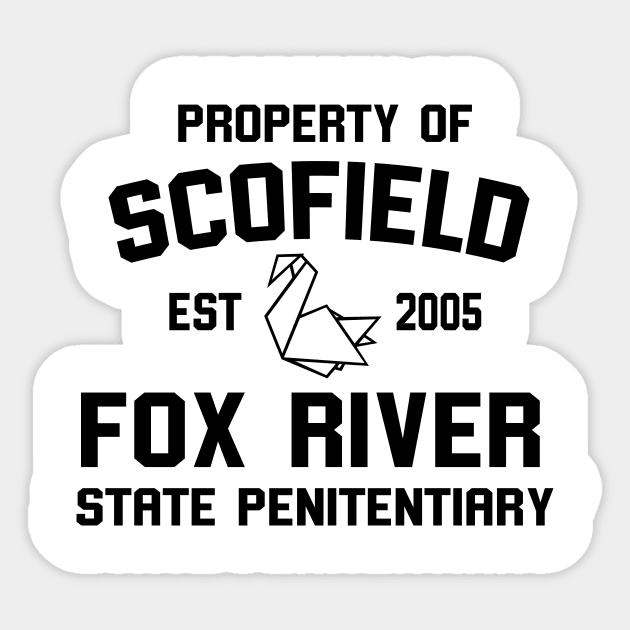 Property Of Scofield Fox River Prison Break Sticker by tinastore
